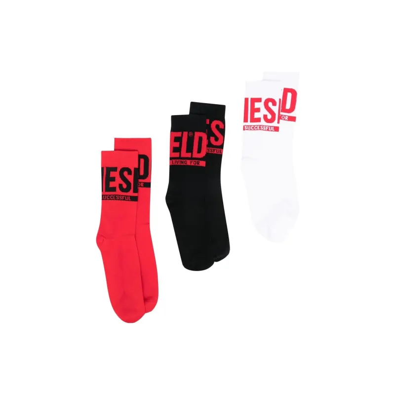 DIESEL Skm Ray Logo jacquard Socks Pack Of Three-2