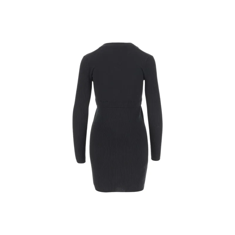 PINKO Long Sleeved V Neck Knitted Dress-1