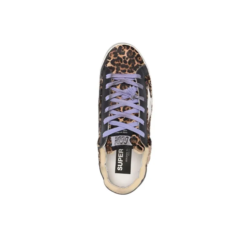 Golden Goose Super-Star Skateboard Shoes Women's Low-Top Leopard Print-4