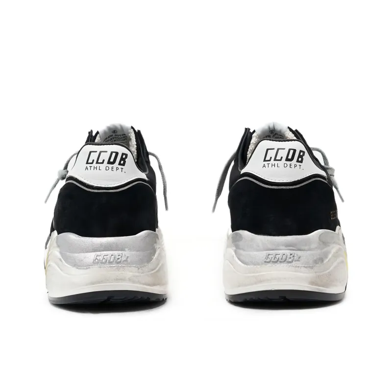 Golden Goose Running Sole Low Top Casual Shoes Men's Black White Yellow-4