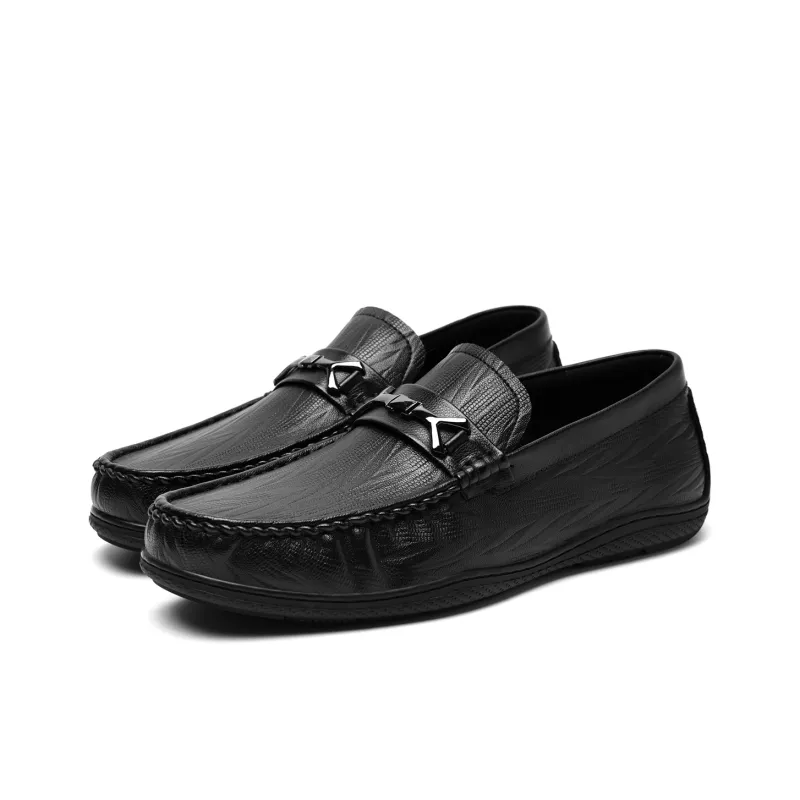 HLA Fashionable, Comfortable, And Breathable Soft Sole Loafers With Slip on Casual Leather Shoes Men's-2