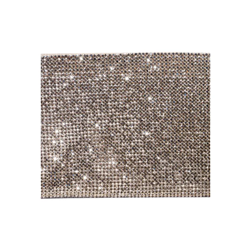 BENEDETTA BRUZZICHES Aluminum Mesh & Crystal One Shoulder Crossbody Clutch Women's Champagne Gold-4