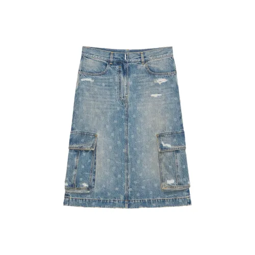 Givenchy Denim Long Skirts Women's Blue