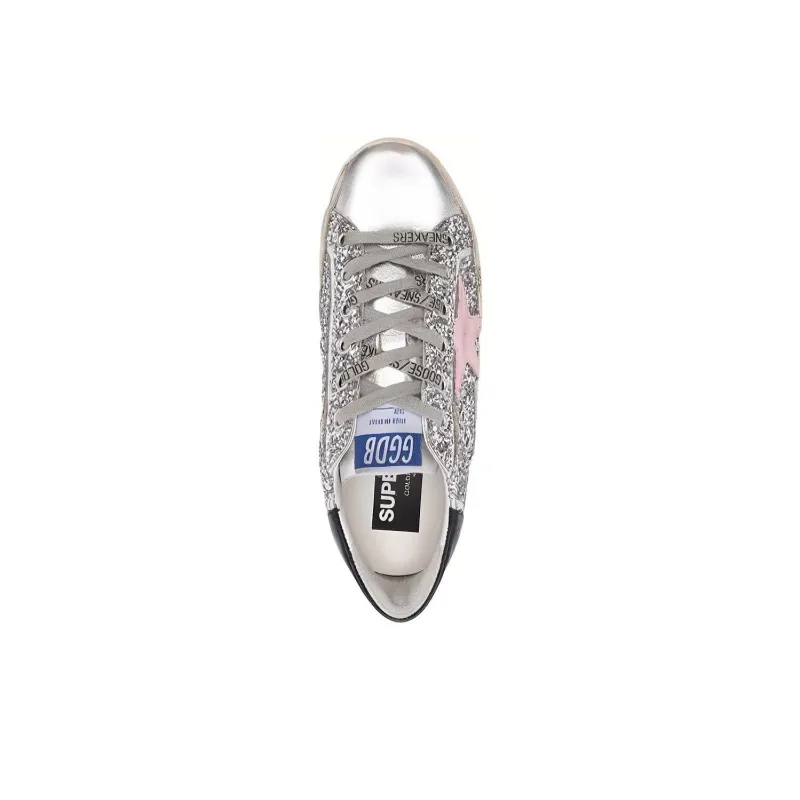 Golden Goose Super Star Low Top Stylish Skateboarding Shoes Women's Silver-4