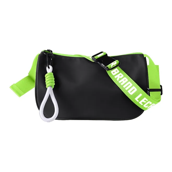 LECAGE Polyester Shoulder Bag, Crossbody Bag, Sling Bag Regular Unisex White Black/Fruit Green/Black Green/Pink/Khaki-5