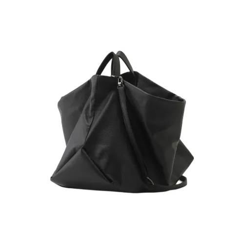 Yohji Yamamoto Cow Leather One Shoulder Handbags Women's Black