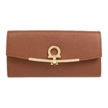 FERRAGAMO Calfskin Wallet Women's Brown