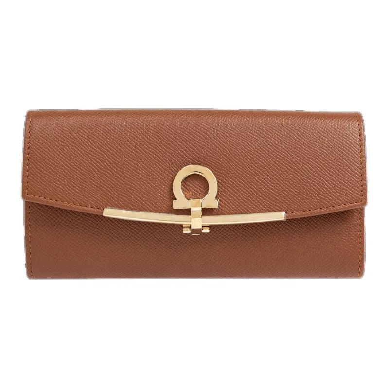 FERRAGAMO Calfskin Wallet Women's Brown-0