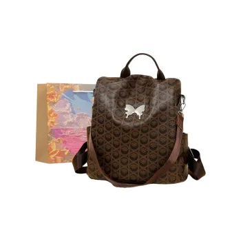 BRINCH PU Portable One Shoulder Backpack Regular Women's Brown/Beige/Gray/Ecru