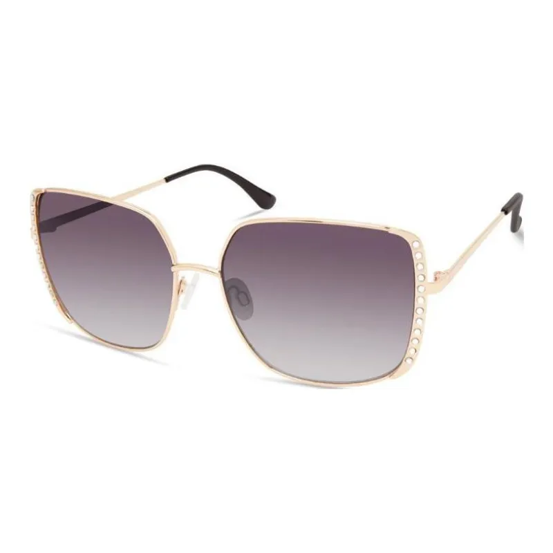 GUESS Metal Square Sunglasses Women's Gold-0