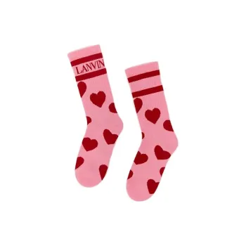 Lanvin SS22 Ankle Socks Women's 2 Pack Pink+White