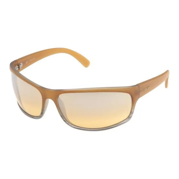 Police Glutamate Rectangular Sunglasses Men's Brown-0