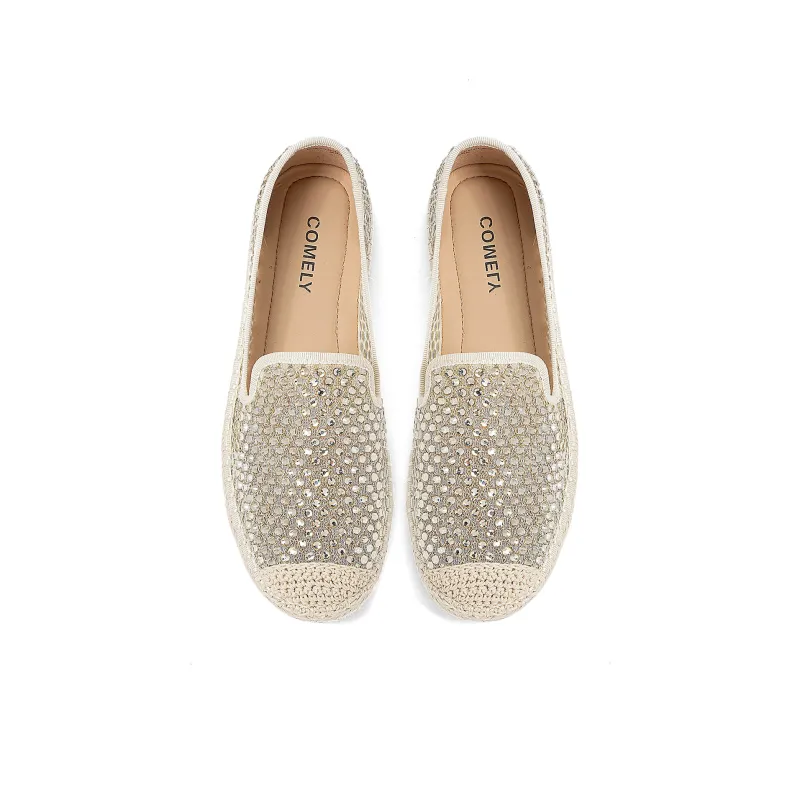 COMELY Espadrilles Women's Light Gold/Gray-3