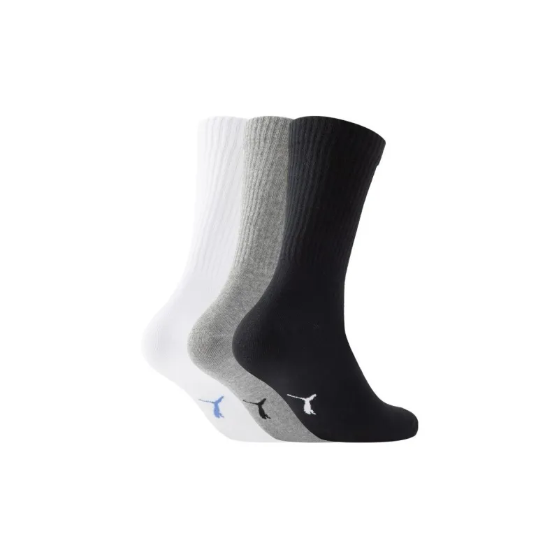 PUMA Mid Calf Socks Unisex 1 Set Of 3 Pack White/Black/Gray-1