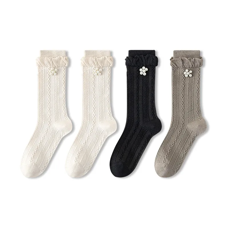 JIAZINI Mid Calf Socks Women's 4 Pack-14