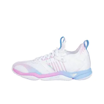 LiNing Raid Slip Resistant Breathable Low Top Badminton Shoes Unisex White Pink