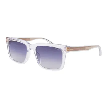 Police Acetate Irregular Shape Sunglasses Men's Transparent