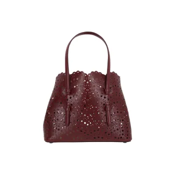 Alaia Calfskin Shoulder Bag Crossbody Bag Handbag Women's Garnet Red
