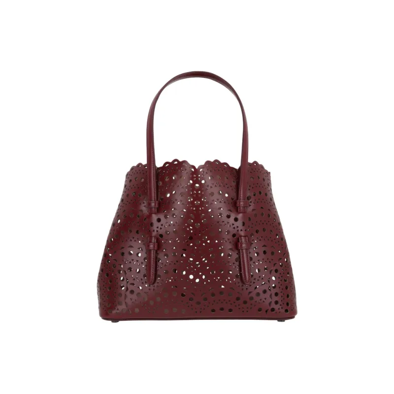 Alaia Calfskin Shoulder Bag Crossbody Bag Handbag Women's Garnet Red-0