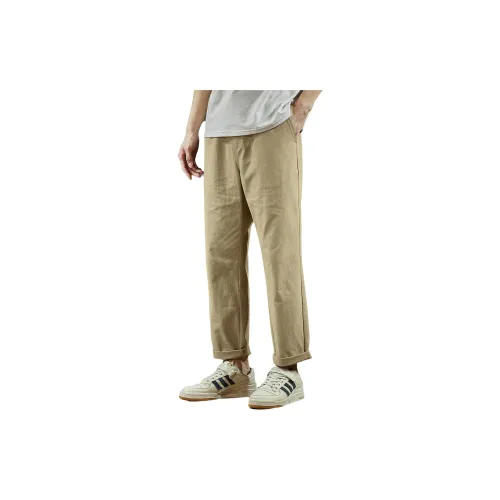 Tonlion Casual Pants Men Dark Khaki