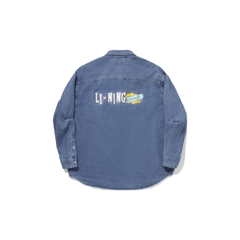 LiNing Shirt Men's Light Blue Denim-1