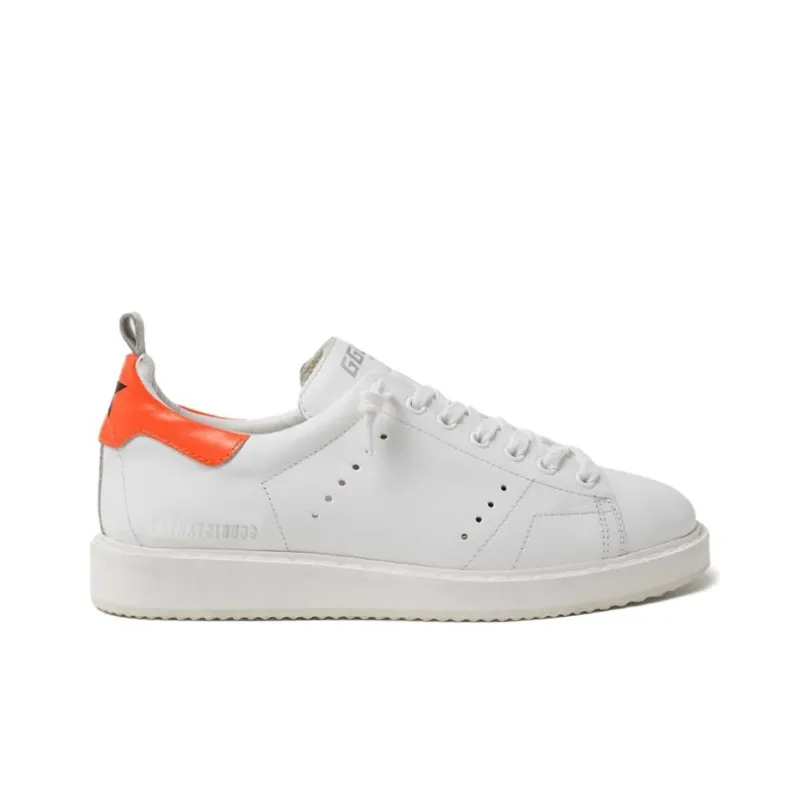 Golden Goose GGDB Starter Skateboard Shoes Women's White Orange Tail-1