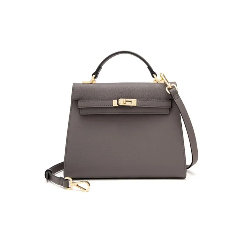 ELLE Leather Crossbody Bag Medium Size Women's White-4