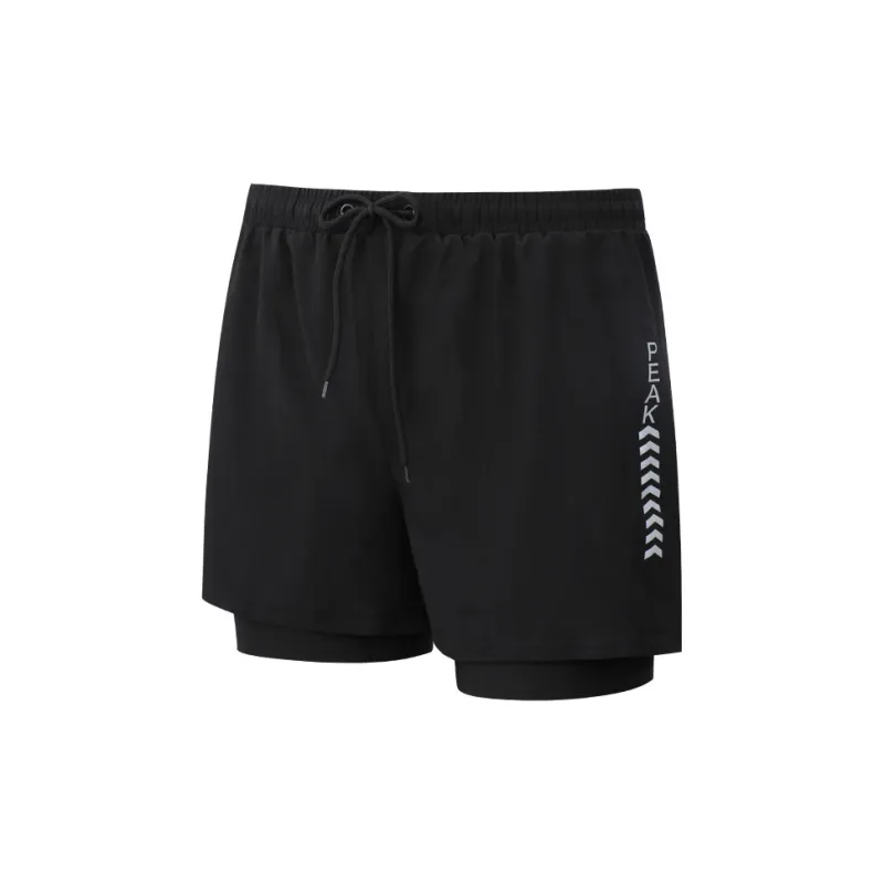PEAK Swimming Sets Polyester Elastane Seaside Vacation With Hot Spring Men's Black-1