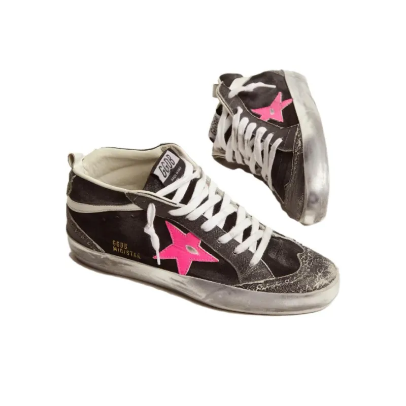 Golden Goose Mid Star Skateboard Shoes Women's Mid-Top Black-3