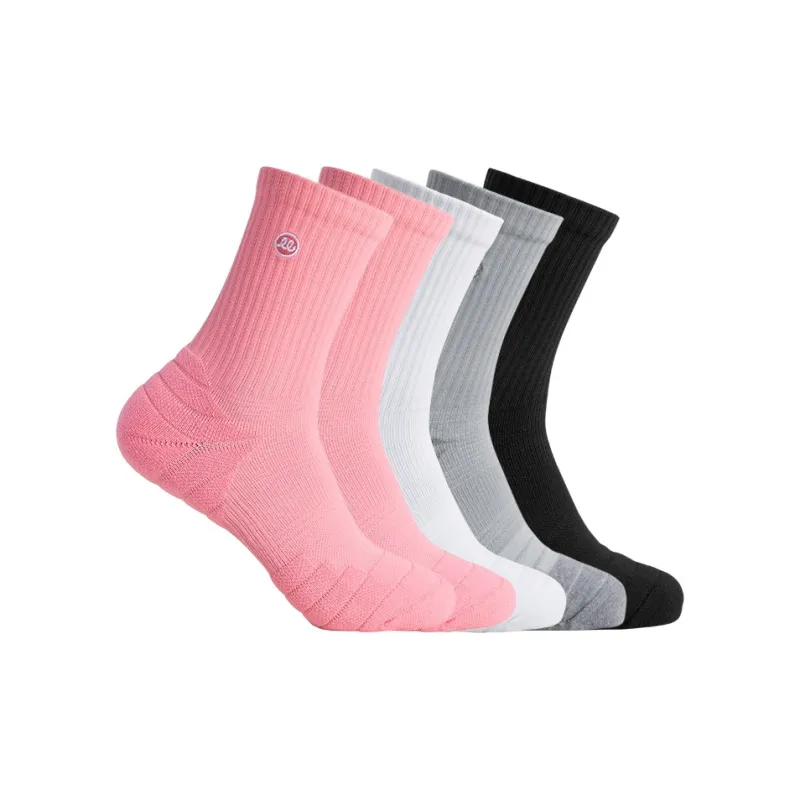 Wild Child Club WCC Mid-Calf Socks Unisex 5 Pack Solid Color-12