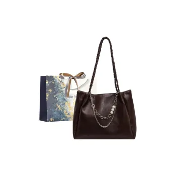 Iman's House PU Shoulder Bag Women's Coffee/Ecru/Brown/Black