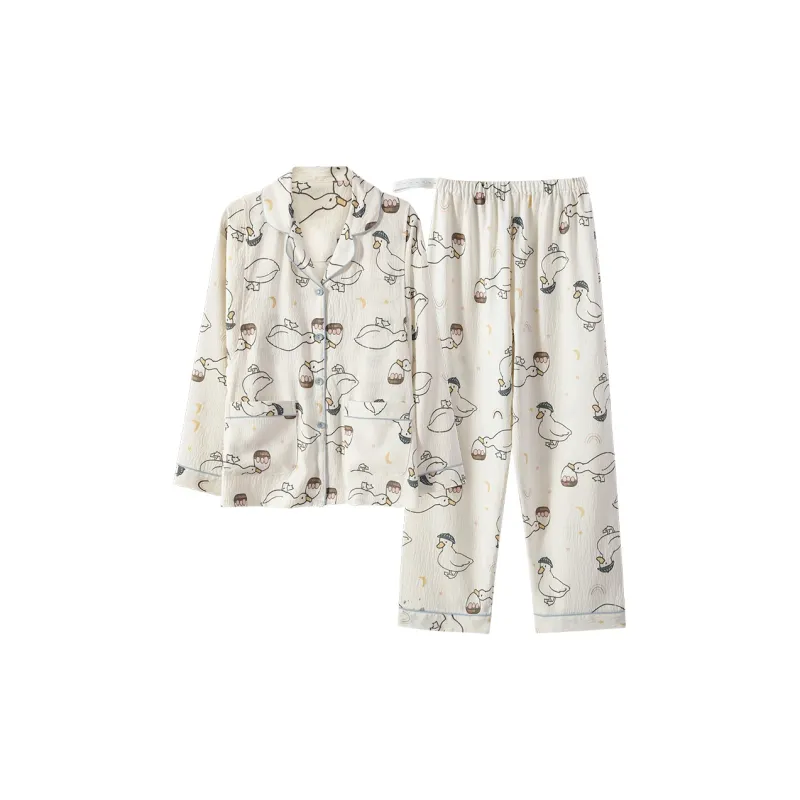 Qiao Ni Tong Pajama Set Women's White-0