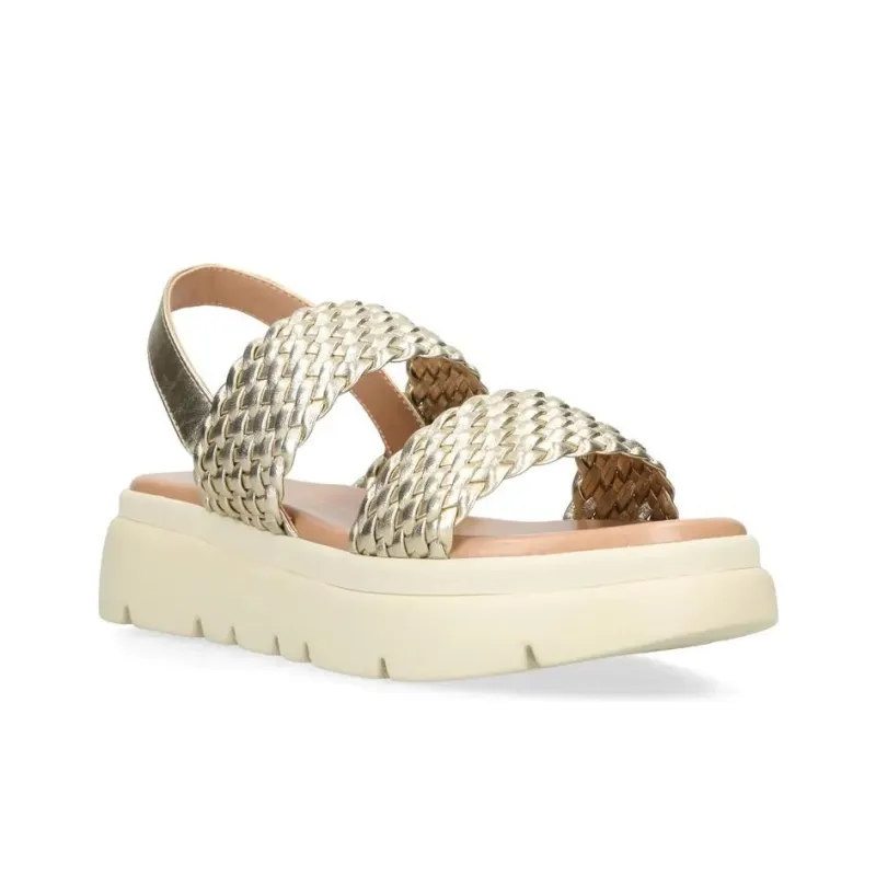 Kurt Geiger London Krypton Weave Strap Sandals 5cm Women's Gold-2