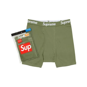 Supreme Hanes Boxer Briefs 2 Pack Olive