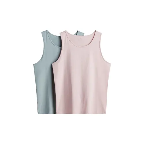 H&M Tank Tops Men Set Of 2 Turquoise + Pink