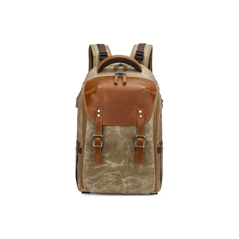H YXIANG Batik Canvas Backpack Men's Earth Yellow/Khaki/Blue/Gray-4
