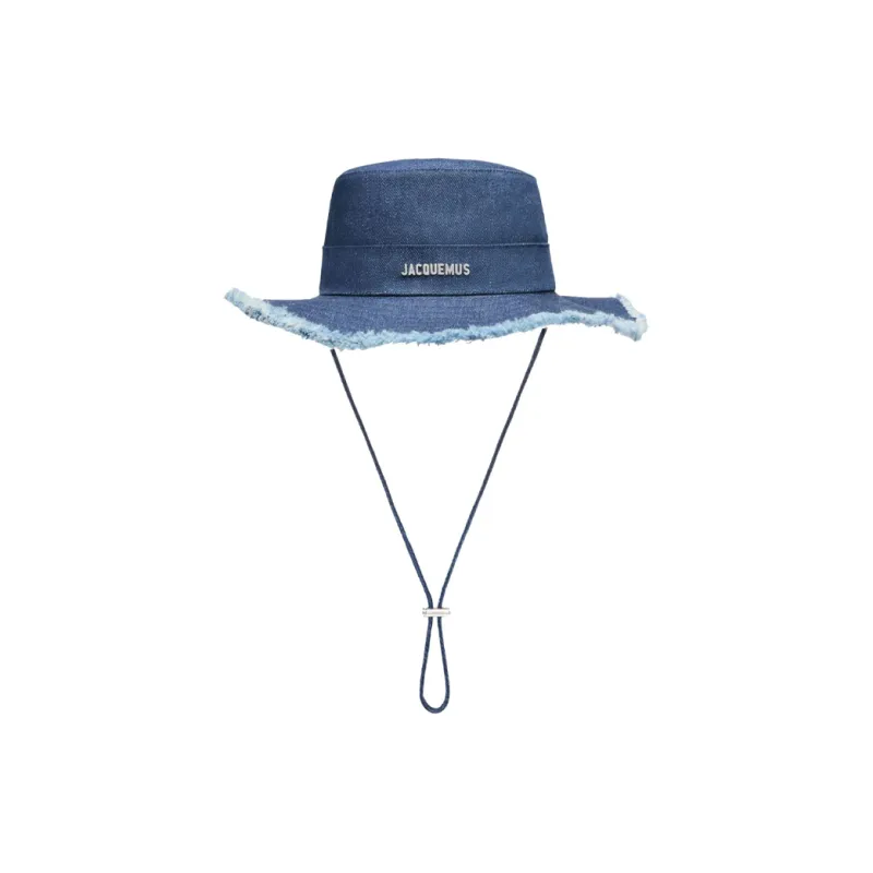 Jacquemus Logo Plaque Drawstring Bucket Hat-0