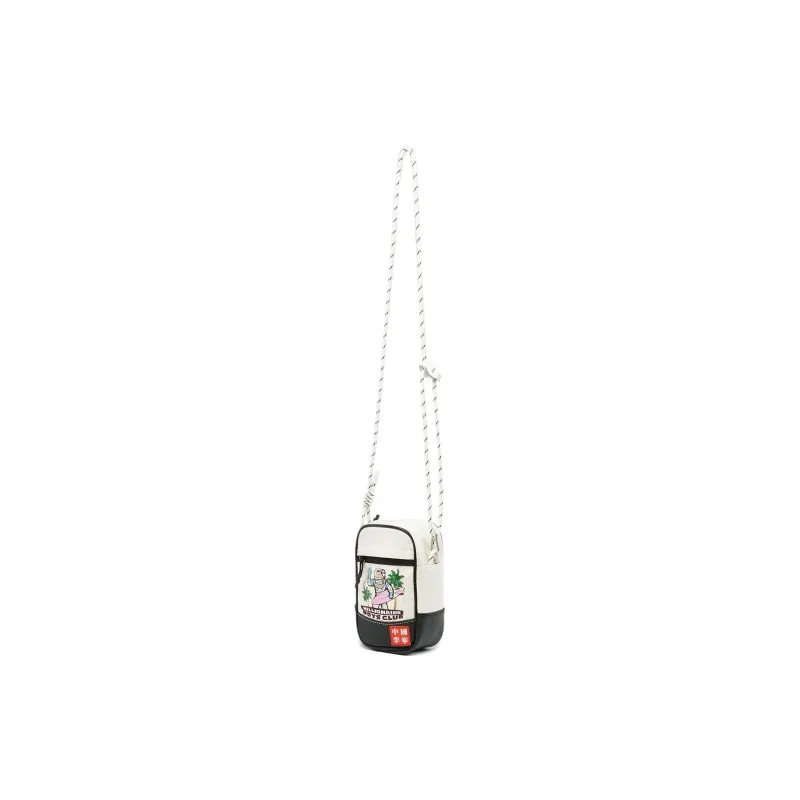 LiNing BILLIONAIRE BOYS CLUB Collaboration Polyester Shoulder Bag, Crossbody Bag Regular Unisex Ecru & Black-1