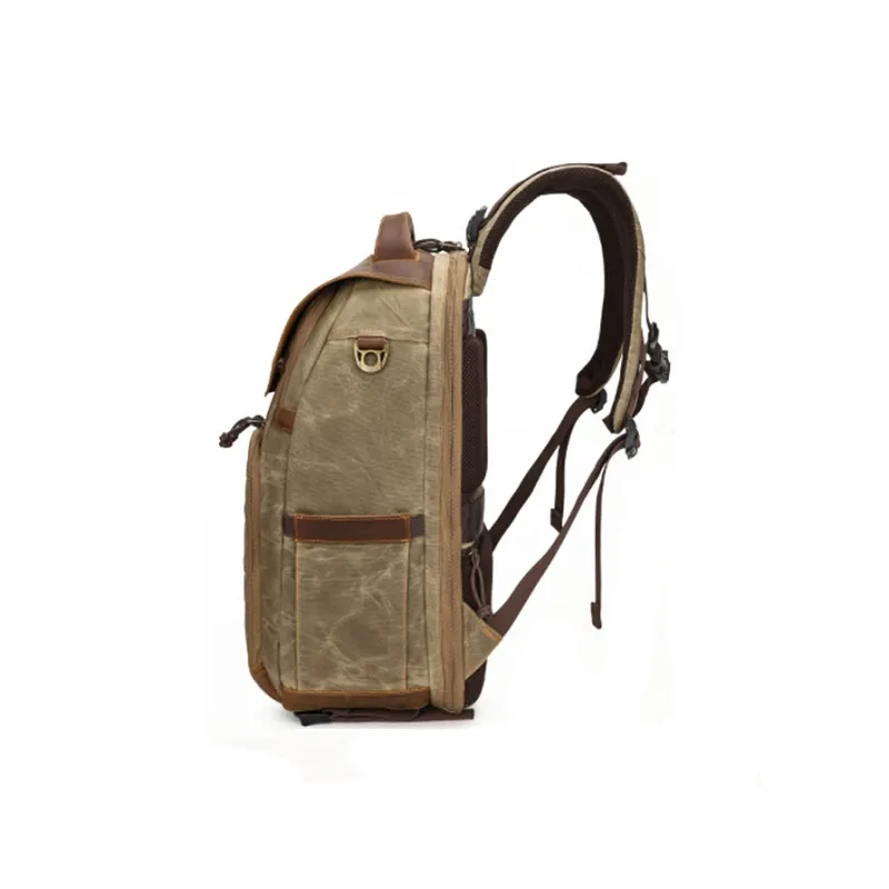 H YXIANG Batik Canvas Backpack Regular Men's Khaki/Gray/Earth Yellow/Blue-2