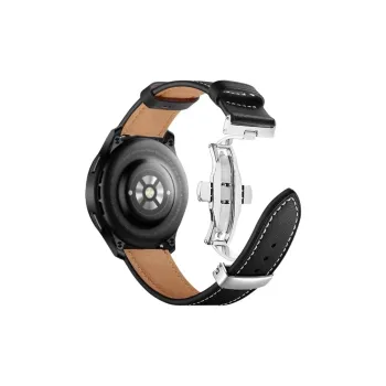 FZRT Vivo Compatibility Watch Band Quick Release 22mm Leather Metal Butterfly Buckle Strap Genuine Leather Material