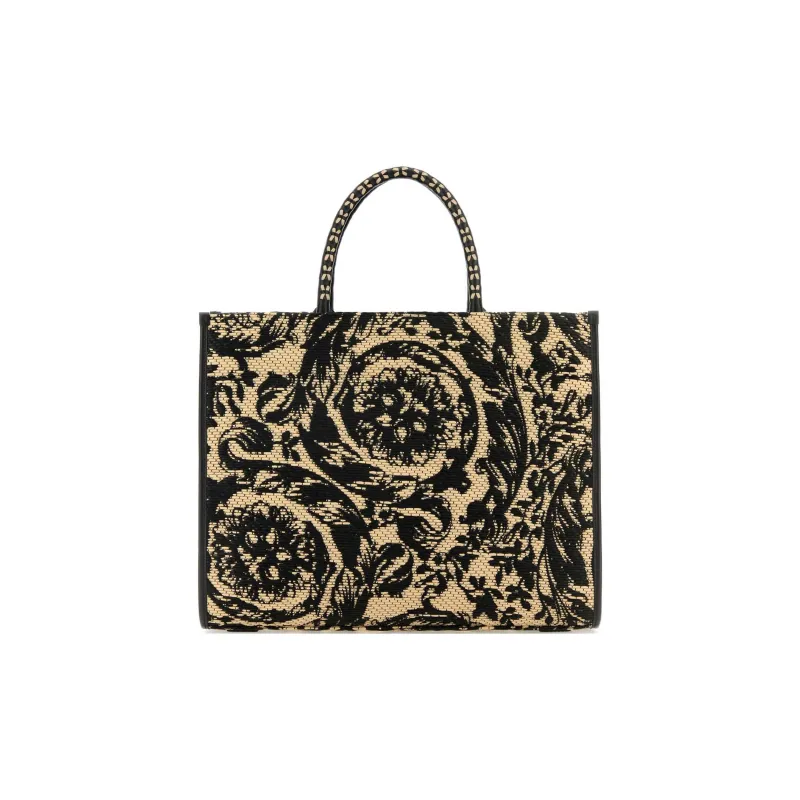VERSACE Medium Barocco Athena Raffia Tote Bag-2