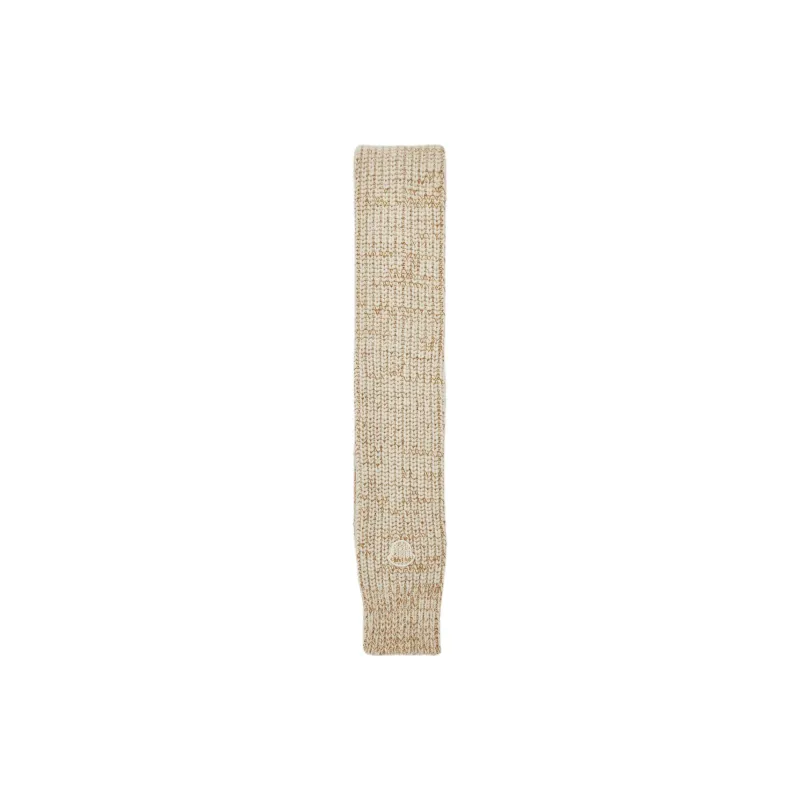Moncler Virgin Wool Knit Scarves Women's Ivory White-0
