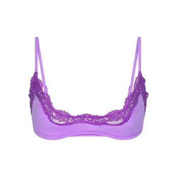 SKIMS FITS EVERYBODY LACE SCOOP BRALETTE Bra Women's Violet Tonal/Ultraviolet Color Tone