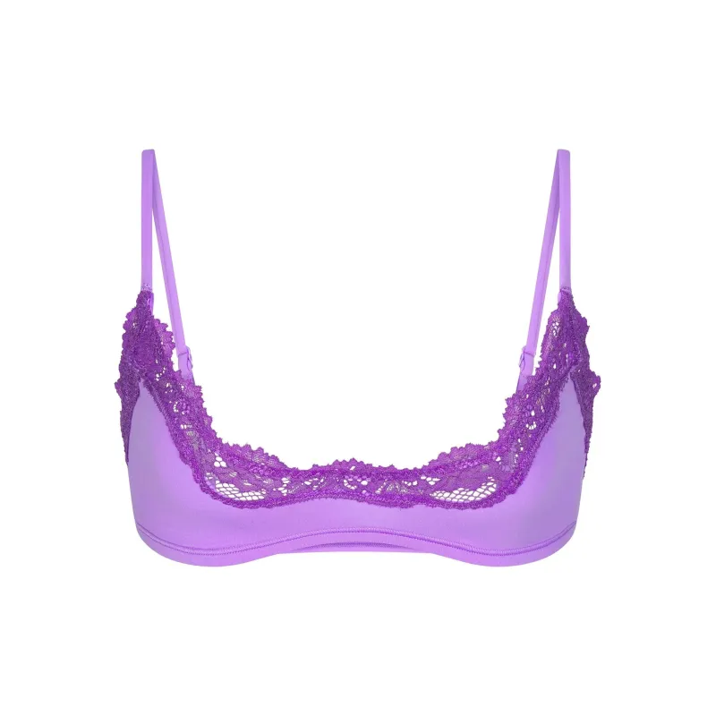 SKIMS FITS EVERYBODY LACE SCOOP BRALETTE Bra Women's Violet Tonal/Ultraviolet Color Tone-0