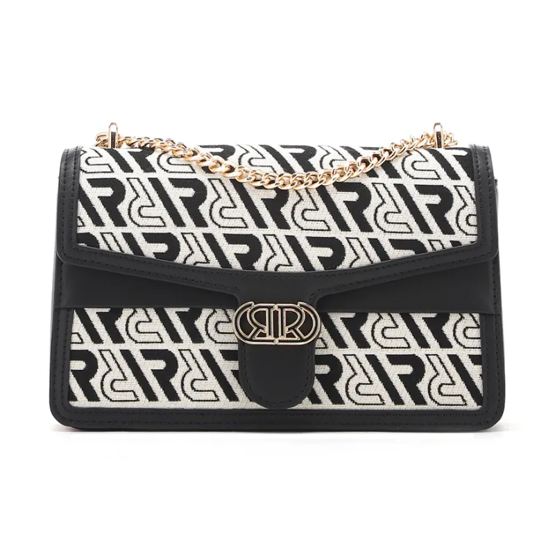 RED DRAGONFLY Fabric, Microfiber Synthetic Leather Shoulder Bag, Crossbody Bag Women's Black White-1