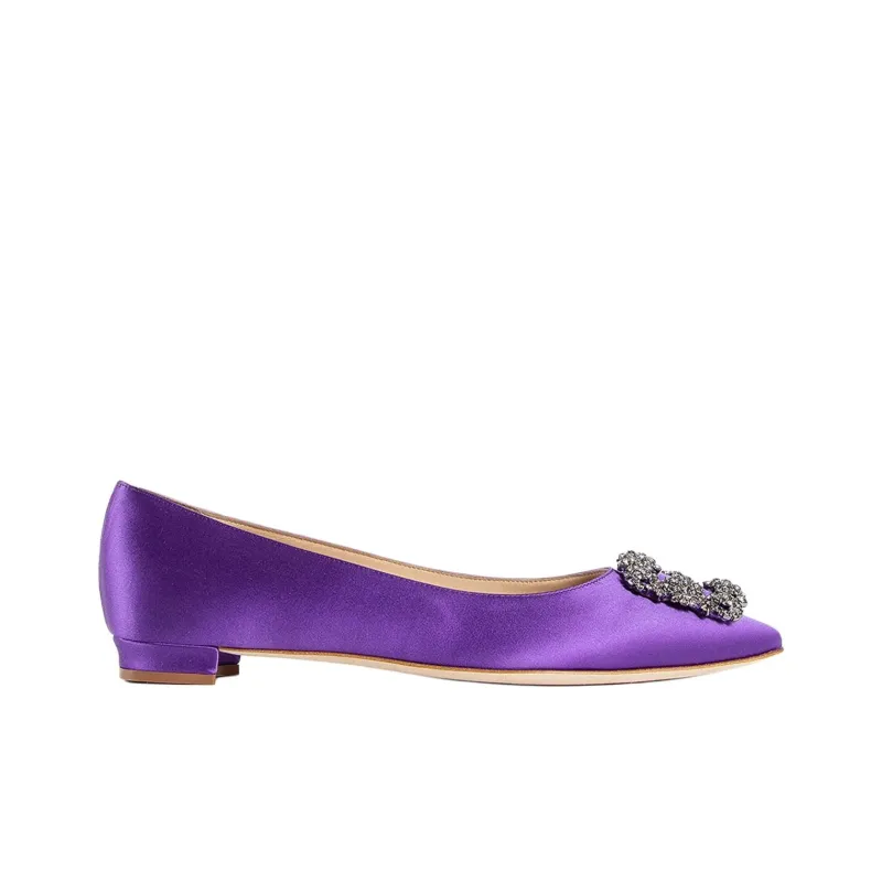MANOLO BLAHNIK Hangisi Casual Single Shoes Women's Purple-1