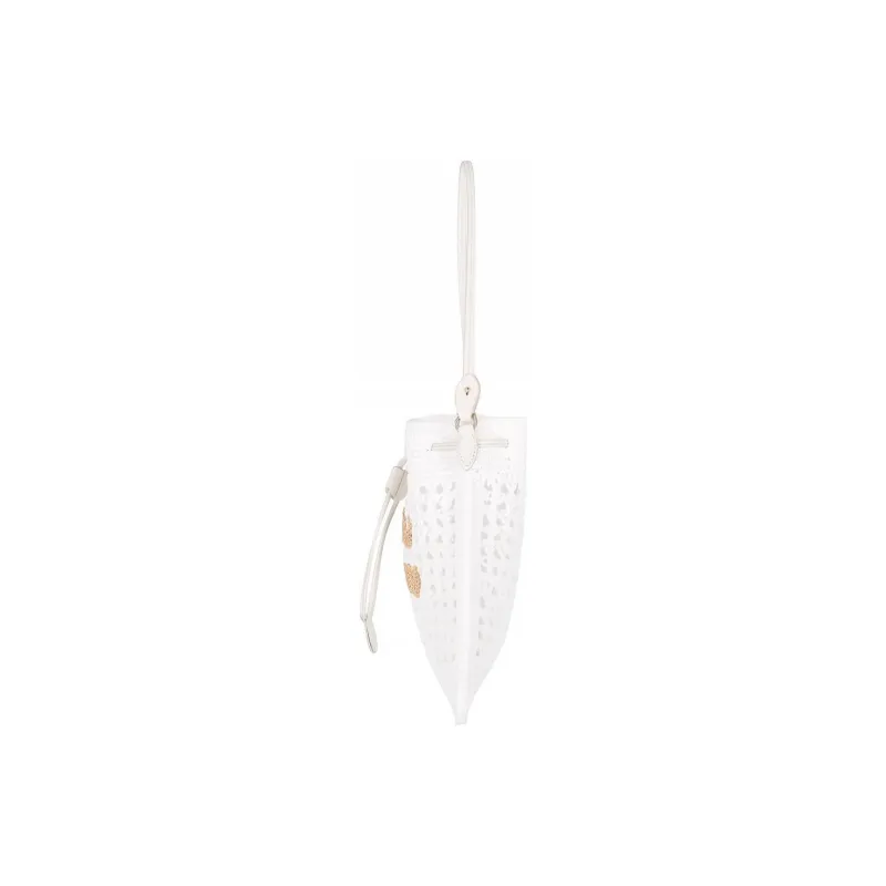 MIU MIU Raffia With Leather Handbag, Shoulder Bag Women's White-2