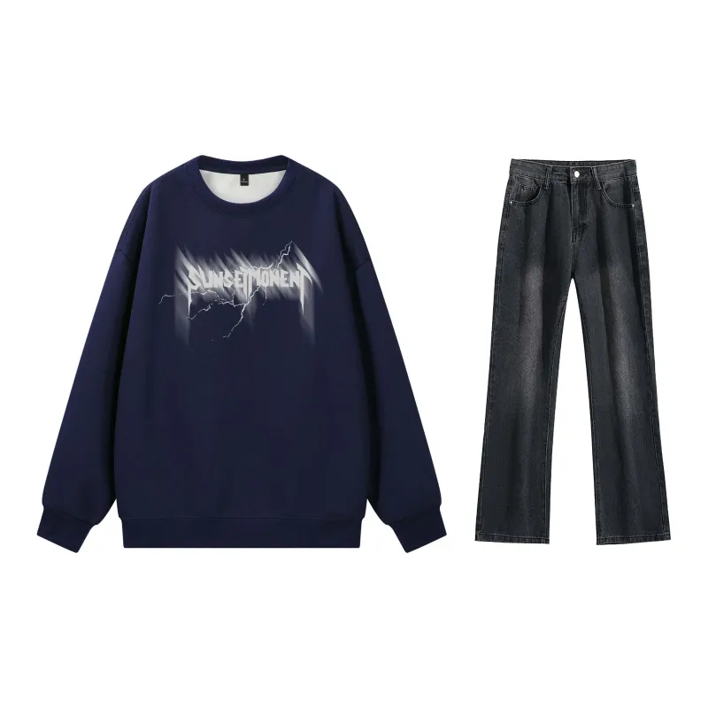 SUNSETMONENT Sweatshirt Set Unisex-16