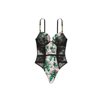 Victoria's Secret Bodysuits Women's Green Floral Print