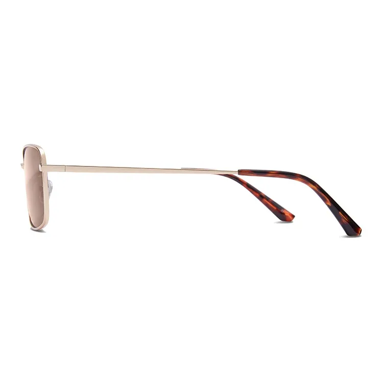 LOHO Alloy Rectangular Sunglasses Unisex Gunmetal-14